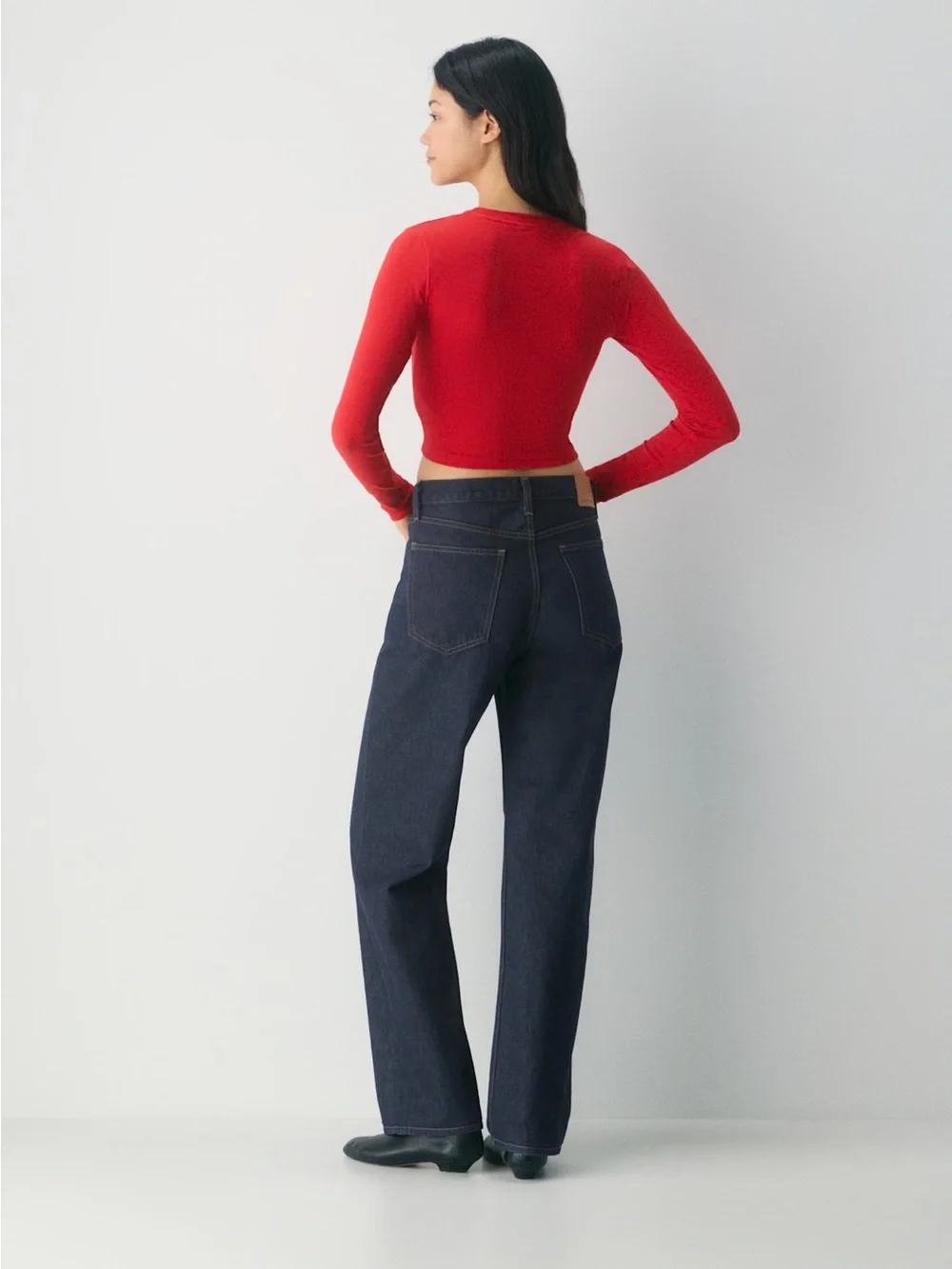 NWT Aritzia HomeStretch Rib Crew Waist Longsleeve Flashing Red Size Medium